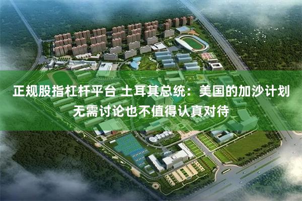 正规股指杠杆平台 土耳其总统：美国的加沙计划无需讨论也不值得认真对待