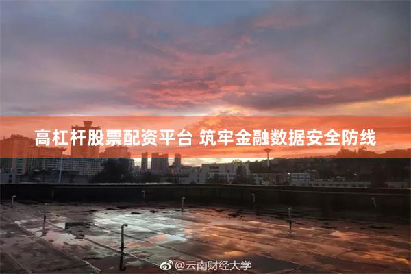 高杠杆股票配资平台 筑牢金融数据安全防线