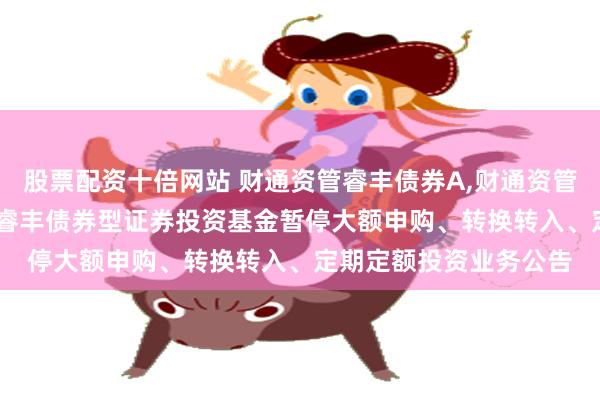 股票配资十倍网站 财通资管睿丰债券A,财通资管睿丰债券C: 财通资管睿丰债券型证券投资基金暂停大额申购、转换转入、定期定额投资业务公告