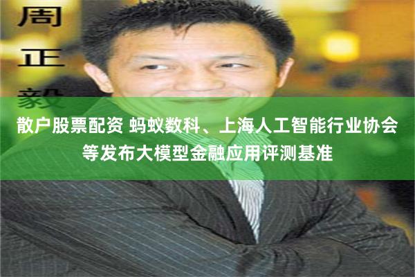 散户股票配资 蚂蚁数科、上海人工智能行业协会等发布大模型金融应用评测基准