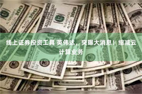 线上证券投资工具 英伟达，突曝大消息！缩减云计算业务